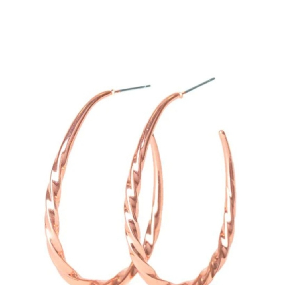 Twisted Edge Copper Hoops